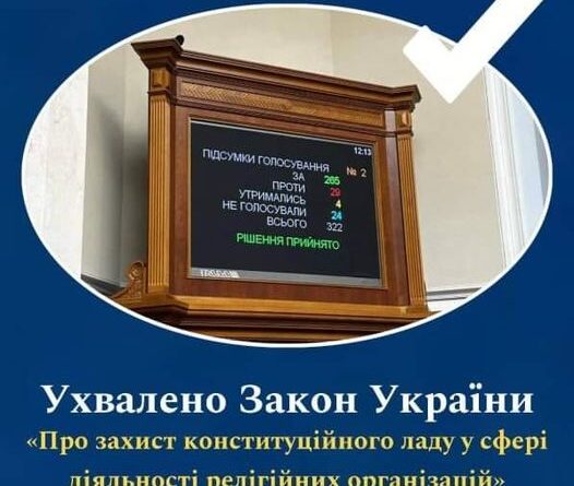 КОМУНІКАЦІЙНА РАМКА СТОСОВНО ЗАКОНУ УКРАЇНИ «ПРО ЗАХИСТ КОНСТИТУЦІЙНОГО ЛАДУ У СФЕРІ РЕЛІГІЙНИХ ОРГАНІЗАЦІЙ»