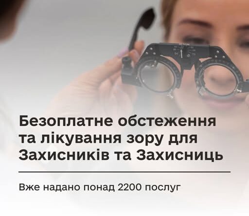 2200+ ВЕТЕРАНІВ І ВЕТЕРАНОК БЕЗОПЛАТНО СКОРИСТАЛИСЯ ПОСЛУГАМИ З ОБСТЕЖЕННЯ ТА ЛІКУВАННЯ ЗОРУ