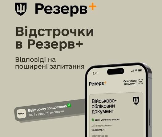 ВІДСТРОЧКИ В РЕЗЕРВ+: У ЯКИХ ВИПАДКАХ ВІДСТРОЧКА ПРОДОВЖУЄТЬСЯ АВТОМАТИЧНО