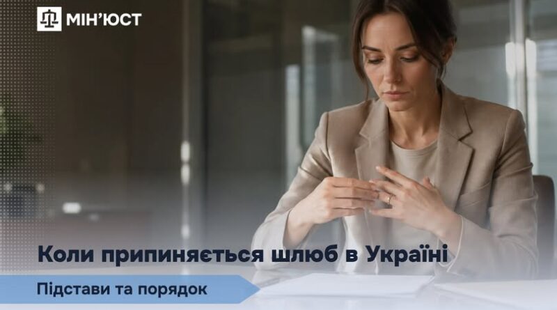 КОЛИ ПРИПИНЯЄТЬСЯ ШЛЮБ В УКРАЇНІ: ПІДСТАВИ ТА ПОРЯДОК