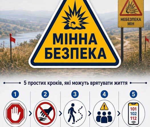 МІННА БЕЗПЕКА: ЯК ДІЯТИ, ЯКЩО ВИЯВИЛИ ПІДОЗРІЛИЙ ПРЕДМЕТ