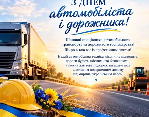 ПРИВІТАННЯ ГОЛОВИ БОЛГРАДСЬКОЇ РДА З ДНЕМ АВТОМОБІЛІСТА І ДОРОЖНИКА!